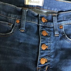 Madewell 10" High-Rise Skinny Jeans Button Fly 28